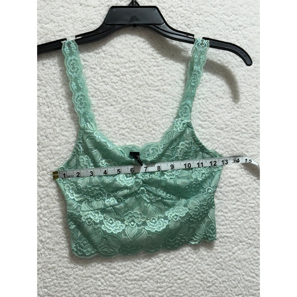 Windsor Mint Green Lace Crop Bralette Top Ruched V Neck S - Picture 5 of 6